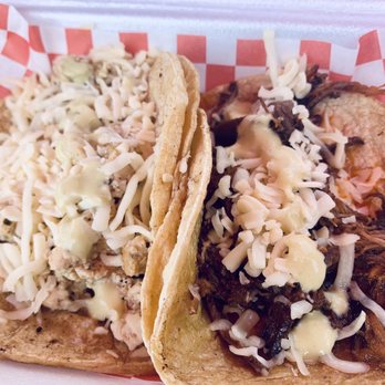 Manito Taco Shop - Chicken and barbacoa tacos with cheese - Mexican Near Me - Lockport, New York Manito Taco Shop - Chicken and barbacoa tacos with cheese - Mexican Near Me - Lockport, New York