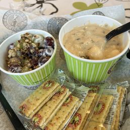 Grape salad and fully loaded potato soup Grape salad and fully loaded potato soup
