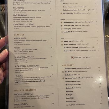 Local Restaurant & Bar - Menu - New American Near Me - Jackson, Wyoming