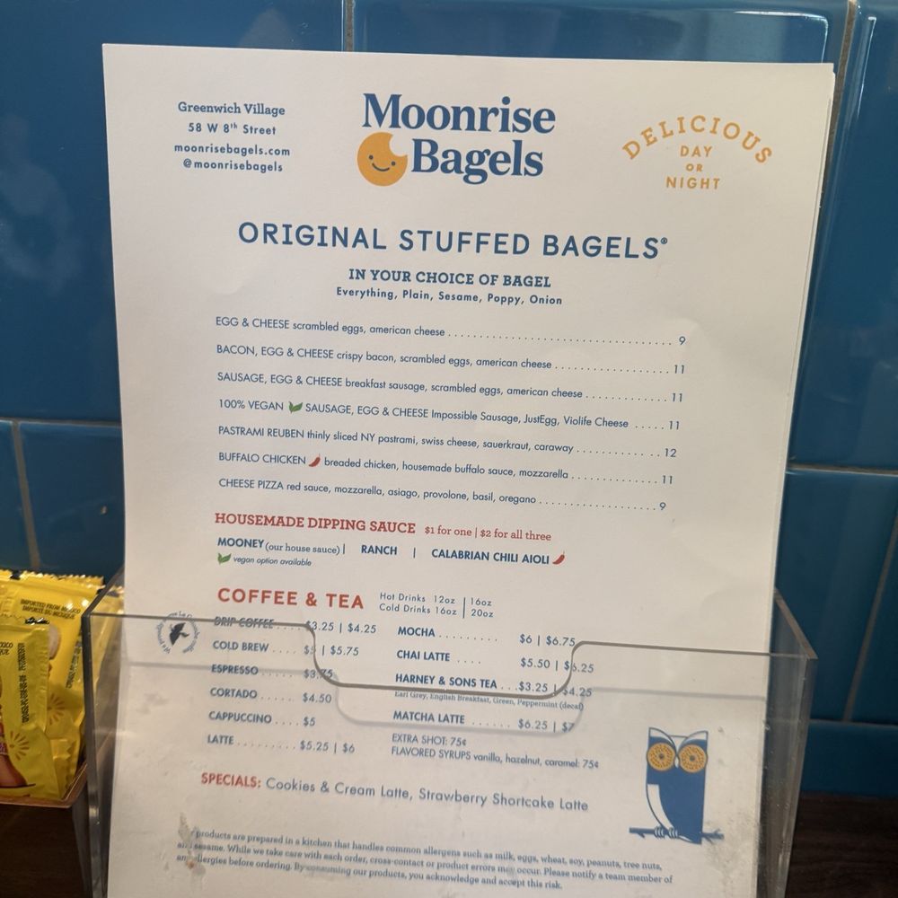 Moonrise Bagels  - Menu - Bagels Near Me - New York, New York