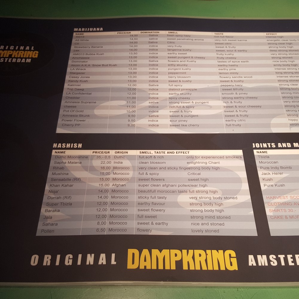 Original Dampkring - Menu - Coffeeshops Near Me - Amsterdam, New Hampshire Original Dampkring - Menu - Coffeeshops Near Me - Amsterdam, New Hampshire