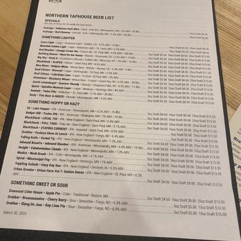 Northern Taphouse - Tap list - Burgers Near Me - Woodbury, Minnesota