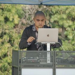 DJ Dom Garcia - Cocktail music can be a hard groove at times, hence the sweating.