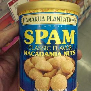 Tokyo Central - SPAM in over a half dozen variations of flavors available at Marukai... even on Macadamia Nuts !!! - International Grocery Near Me - Cupertino, California Tokyo Central - SPAM in over a half dozen variations of flavors available at Marukai... even on Macadamia Nuts !!! - International Grocery Near Me - Cupertino, California