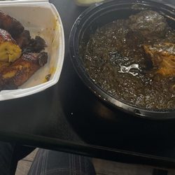 Zanzibar Cafe - Palava sauce and fried plantain.