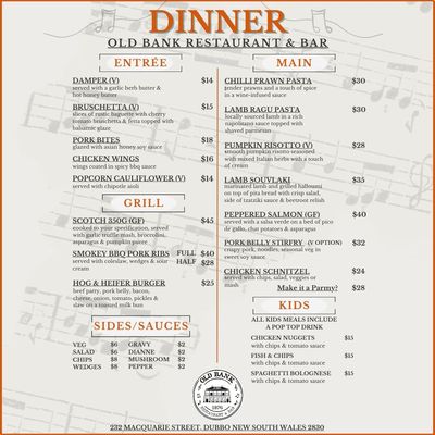 Menu photo 1 Old Bank Restaurant & Bar Dubbo, NSW