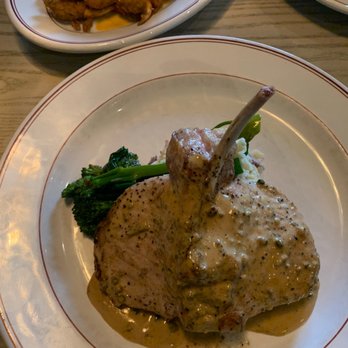 Char Restaurant - Pork chop, potatoes, and broccoli - Seafood Near Me - Memphis, Tennessee