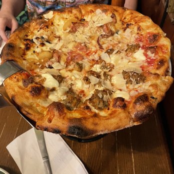 Clemente's Trolley Pizzeria - Half meatball ricotta and half bacon honey - Pizza Near Me - Key West, Florida