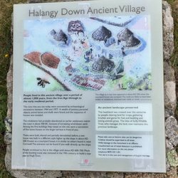 Bant's Carn Burial Chamber and Halangy Down Ancient Village - Information board