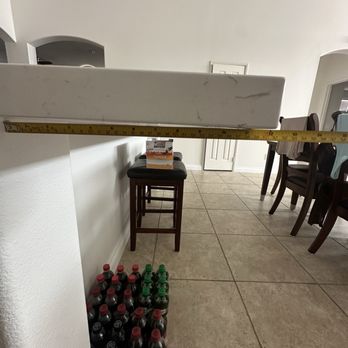 Inland Counter Tops - Over hang more than 10" needs support, stated by the company - Countertop Installation Near Me - Rialto, California
