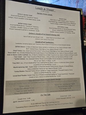 Menu photo 3 Jethro's Café and Tavern Tucson, AZ
