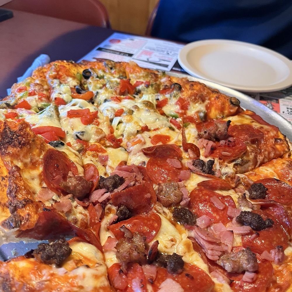 Loading Zone II - Half meat lovers and half garden medley pizza - American Near Me - Lake Linden, Michigan