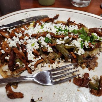Los Carnalitos Restaurant - Huarache con pastor and cactus - Mexican Near Me - Hayward, California Los Carnalitos Restaurant - Huarache con pastor and cactus - Mexican Near Me - Hayward, California
