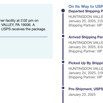 VIPparcel - it's 30 jan 25...wth did vip do with my package?! - Shipping Centers Near Me - Huntingdon Valley, Pennsylvania VIPparcel - it's 30 jan 25...wth did vip do with my package?! - Shipping Centers Near Me - Huntingdon Valley, Pennsylvania