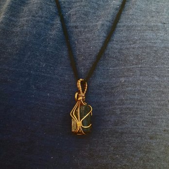 Unique Gem Creations - Tourmaline stone wire wrapped by Jeannie while I waited. - Spiritual Shop Near Me - Tracy, California