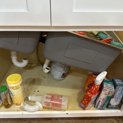 Sink fell through cabinet after only 1 week.