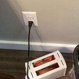 Ended up using toaster on floor Ended up using toaster on floor