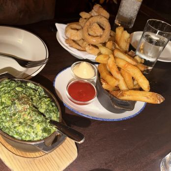 Gage & Tollner - Creamed Spinach, French Fries and Onion Rings - American Near Me - Brooklyn, New York