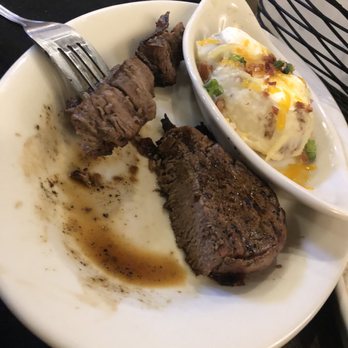 Colton's Steak House & Grill - Bacon wrapped filet. Supposed to be medium... definitely well done. - Seafood Near Me - Enid, Oklahoma