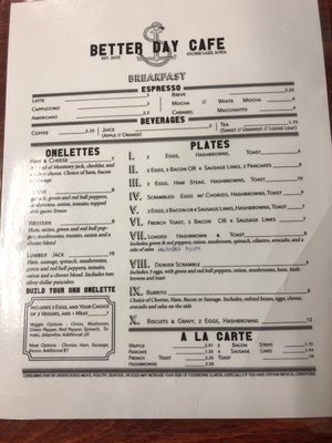 Menu photo 2 Better Day Cafe Storm Lake, IA Menu photo 2 Better Day Cafe Storm Lake, IA