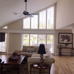 Nantucket Shutters - * 3 1/2 inch louvered basswood Shutters * Angled upper window