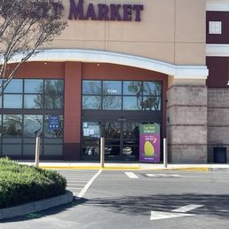The entrance with the egg hunt advertisement