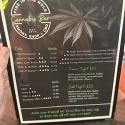 Fire in the Hole - Cannabis bar menu