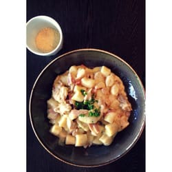 Green Zebra - The potato gnocchi with a carbonara sauce