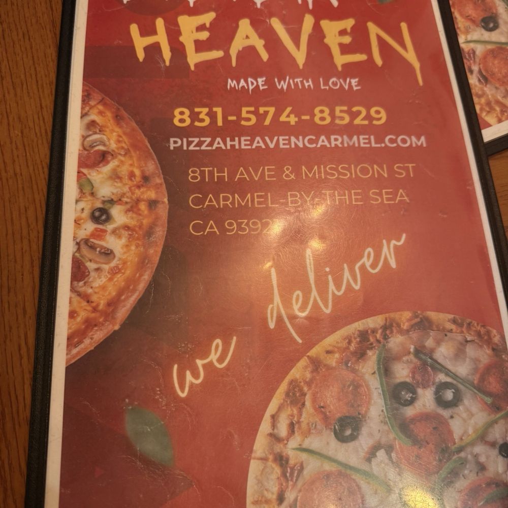 Pizza Heaven - Menu - Pizza Near Me - Carmel By The Sea, California Pizza Heaven - Menu - Pizza Near Me - Carmel By The Sea, California