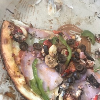 Blaze Pizza - My thin burnt pizza with the blue grey onions I picked out.. didn't look fresh. It was SOME onions. - Salad Near Me - Clovis, California
