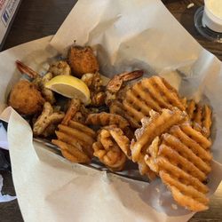 Scully's Sports Bar & Grill - Grilled shrimp, hush puppies, waffle fries