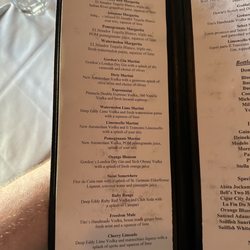Trattoria Dario - Cocktail menu
