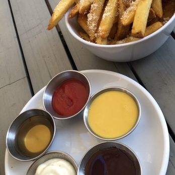 2145 Eats - Garlic parm fries (we kept some of the corndog sauces for this, too) - Pizza Near Me - Costa Mesa, California