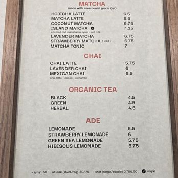 Nook Coffee Bar - menu - Coffee & Tea Near Me - La Palma, California