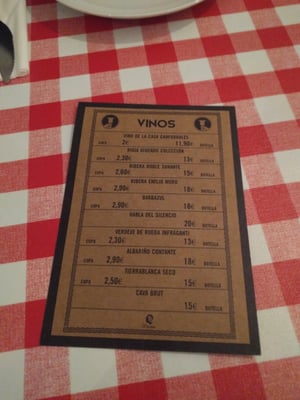 Menu photo 2 Bar La Gloria Madrid, M