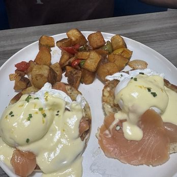 Salt & Pepper - Smoked salmon Benedict with their house potatoes - Breakfast & Brunch Near Me - Prescott, Arizona