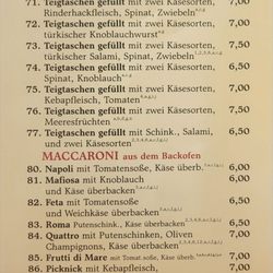Picknick - Teigtaschen  Makkaroni