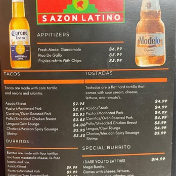El Sazon Latino - Menu - Mexican Near Me - Kissimmee, Florida