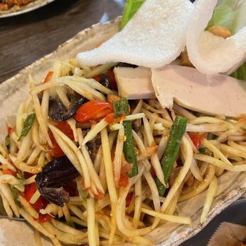 Nok’s Kitchen - Papaya Salad with salted crab - Laotian Near Me - Westminster, California Nok’s Kitchen - Papaya Salad with salted crab - Laotian Near Me - Westminster, California