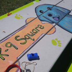 Hazel Park Dog Park - Handpainted picnic bench!