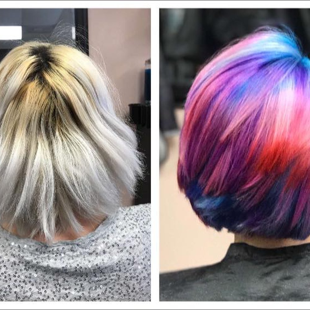 Hello Healing Studio - Before: Damaged from bleach, uneven color and tone. After: Healthy, vibrant, perfect unicorn hair! - Hair Salons Near Me - Humble, Texas Hello Healing Studio - Before: Damaged from bleach, uneven color and tone. After: Healthy, vibrant, perfect unicorn hair! - Hair Salons Near Me - Humble, Texas