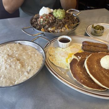 Angelo's Burgers - Meat Nachos Pancake Combo Side of Biscuits and Gravy everything was good - Burgers Near Me - Anaheim, California Angelo's Burgers - Meat Nachos Pancake Combo Side of Biscuits and Gravy everything was good - Burgers Near Me - Anaheim, California
