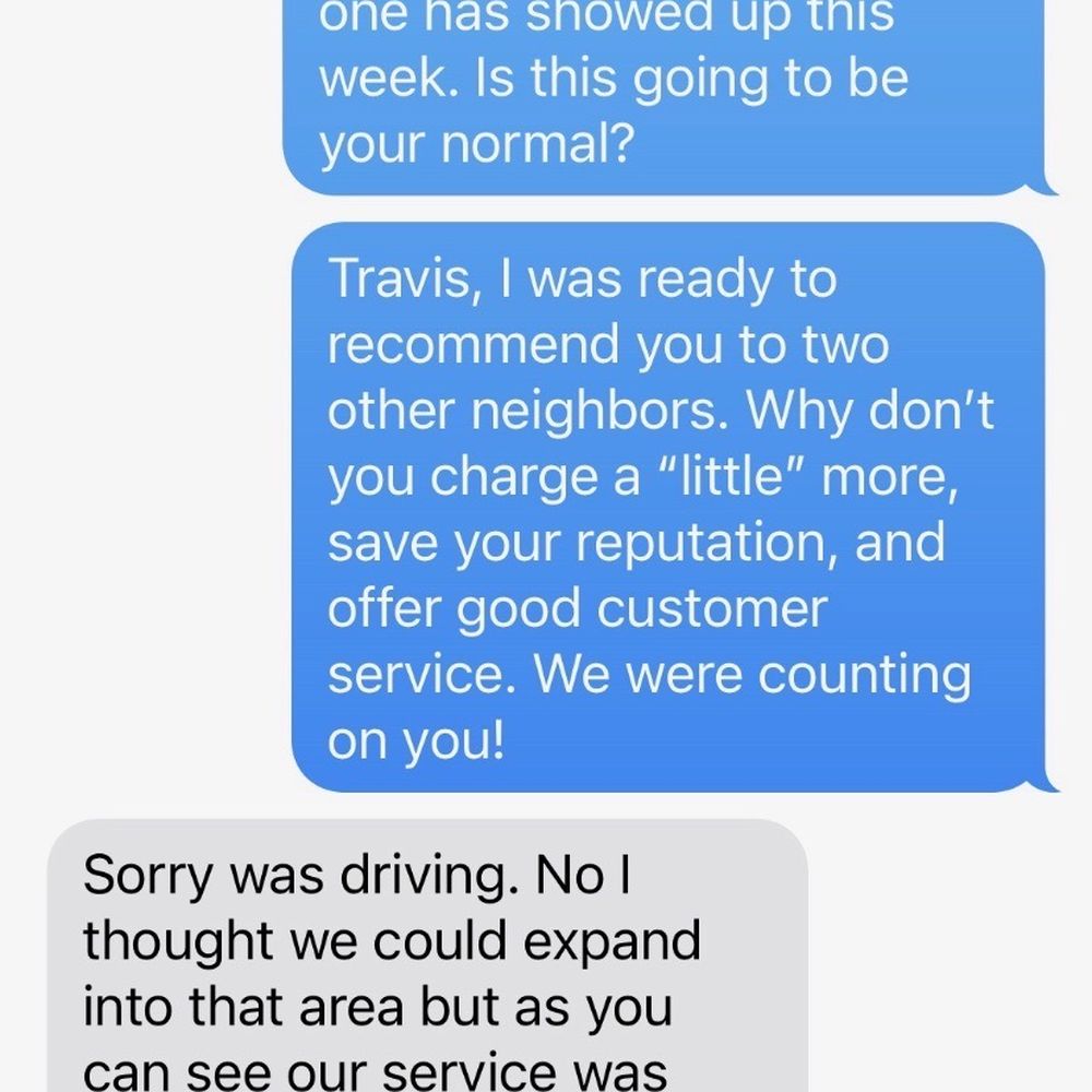 Bravo Company Pool Services - Neighbor text to Travis from Bravo Pools - Pool & Hot Tub Service Near Me
