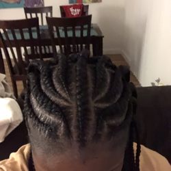Nikki’s Hair Braiding and Beauty Supply - Top of half cornrows, half individuals (also called Fulani braids)