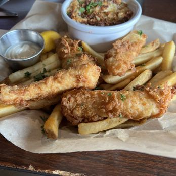 WOB Bar & Kitchen Brandon - Fish and Chips with a side of Mac & Cheese - Pubs Near Me - Brandon, Florida WOB Bar & Kitchen Brandon - Fish and Chips with a side of Mac & Cheese - Pubs Near Me - Brandon, Florida
