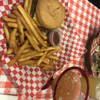 Chip's Old Fashioned Hamburgers - Burger on GF bun, plentiful fries. - Fish & Chips Near Me - Plano, Texas Chip's Old Fashioned Hamburgers - Burger on GF bun, plentiful fries. - Fish & Chips Near Me - Plano, Texas