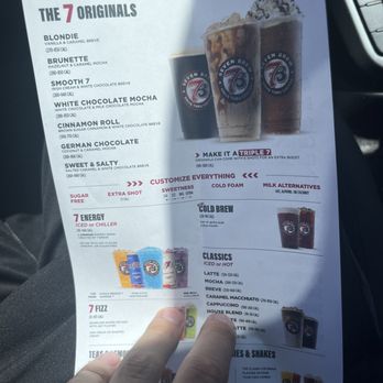 7 Brew Coffee - Menu (sorry for shadows ) - Coffee & Tea Near Me - Parma, Ohio