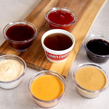 Lion's Choice - Mid Rivers - Dunk it. Drench it. Our sauces: horseradish, tangy BBQ, honey mustard, sweet BBQ, chipotle ranch. - Fast Food Near Me - St. Peters, Missouri Lion's Choice - Mid Rivers - Dunk it. Drench it. Our sauces: horseradish, tangy BBQ, honey mustard, sweet BBQ, chipotle ranch. - Fast Food Near Me - St. Peters, Missouri