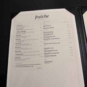 Fraîche - Menu - French Near Me - Washington, DC, District of Columbia Fraîche - Menu - French Near Me - Washington, DC, District of Columbia