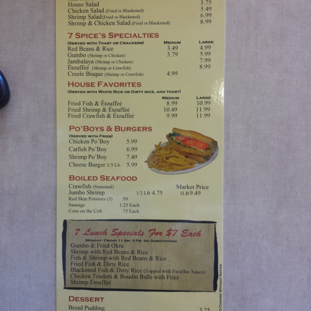 7Spice - Menu - Seafood Near Me - Houston, Texas 7Spice - Menu - Seafood Near Me - Houston, Texas